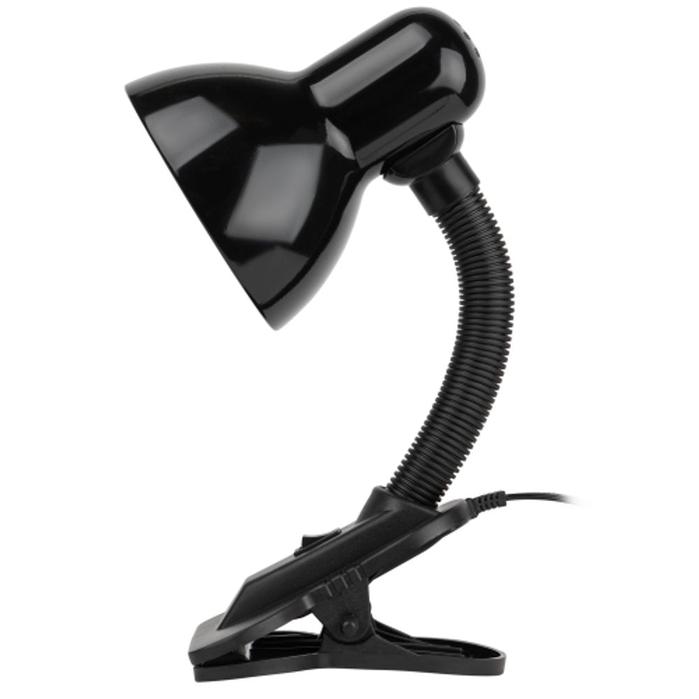 Настольный светильник ЭРА N-102-E27-40W-BK на прищепке черный матовый | Настольные светильники под лампу