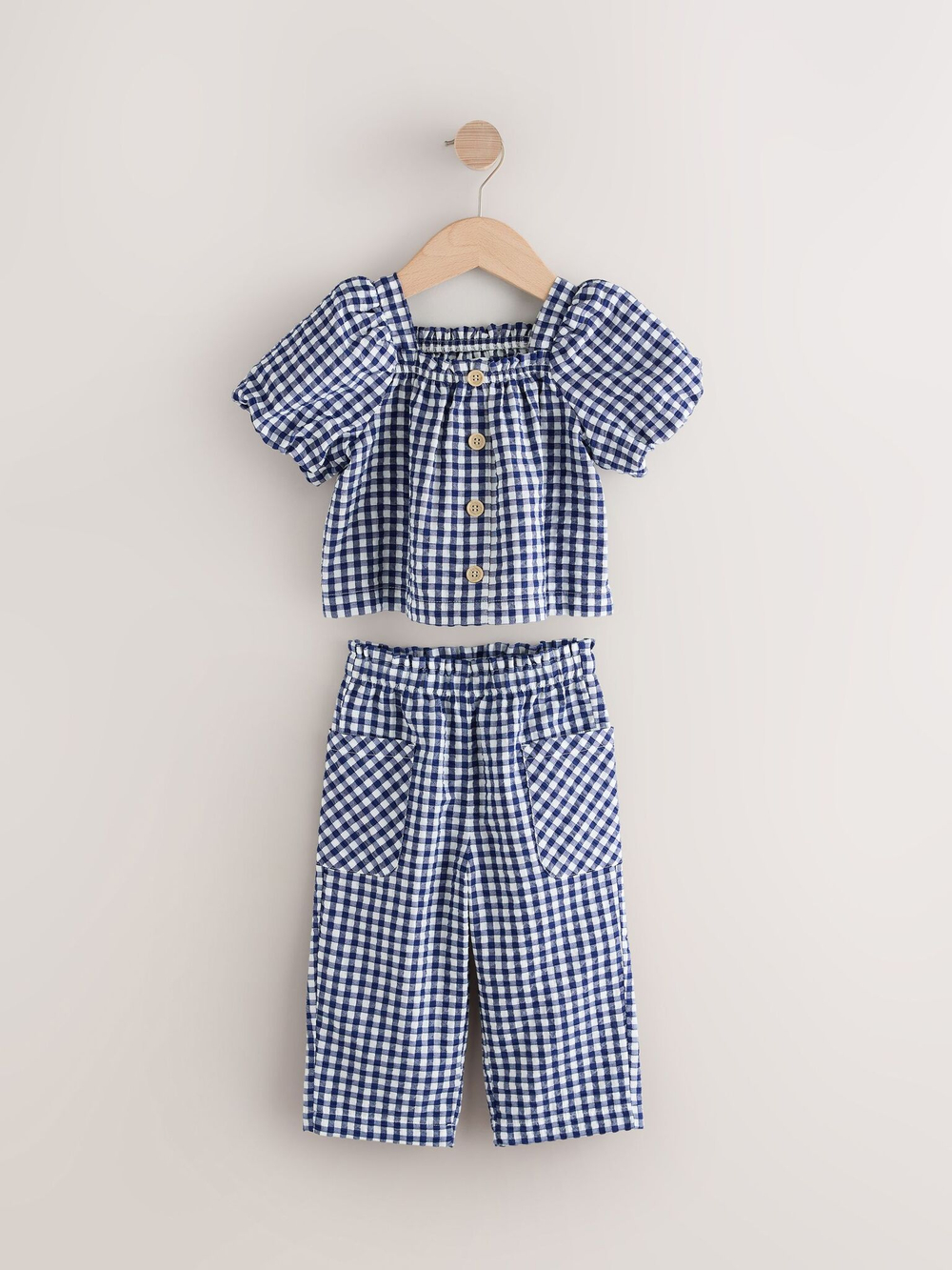 Блуза и брюки в комплекте для девочки Next E29-031, Темно-синий, Белый