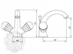 Смеситель для раковины Korona Swarovski ML.KRN-4734 схема