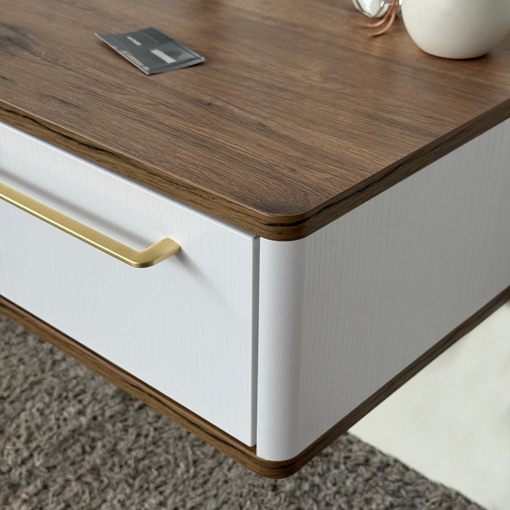 Тумба прикроватная подвесная ROYAL 5200 эко (Дуб Веллингтон-р.золото)