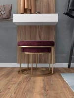 Комплект круглых банкеток - ЗБОРД - бордовое на золотом