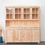 Тумба Лена 4-дверная из массива сосны, с ящиками (нижняя часть буфета Лена), в натуральной отделке