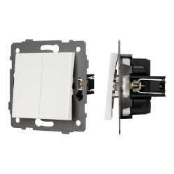 Механизм выключателя двухклавишный проходной SWT-MKP2-PL-WH-V (250V, 10A) (Arlight, -) 049892