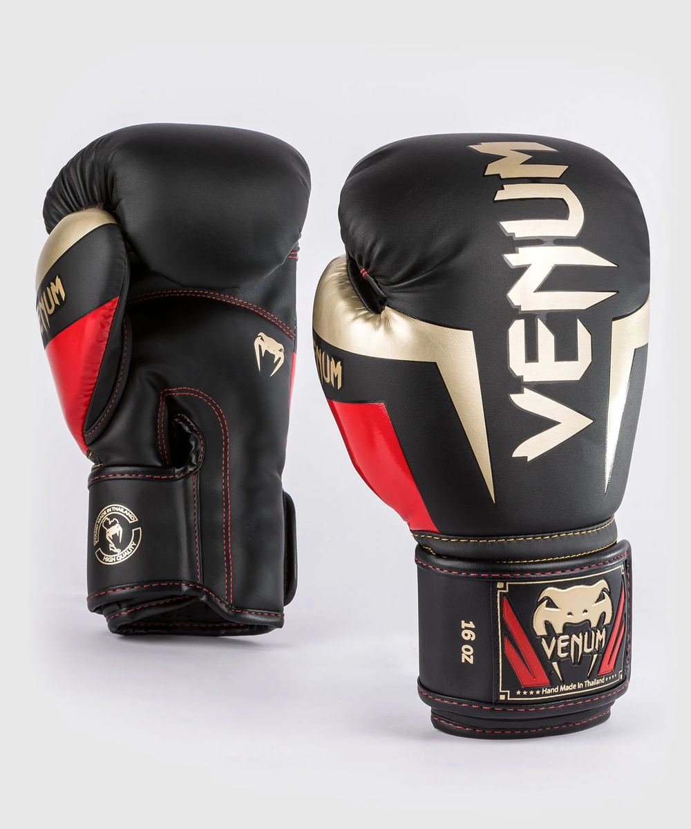 Перчатки боксерские Venum Elite Black/Gold/Red