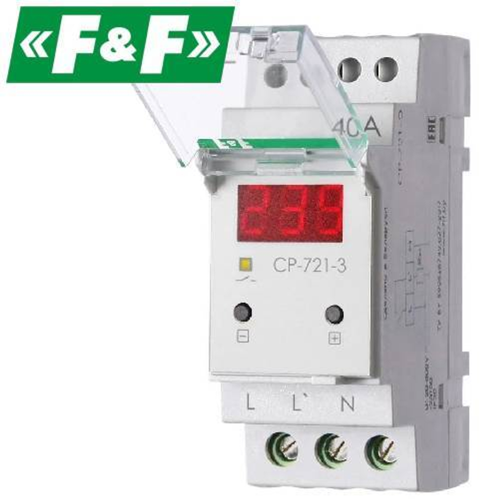 Реле контроля напряжения 1-ФАЗ до 40А (F&F) CP-721-3