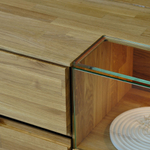 Тумба под телевизор Паво из дуба с подсветкой 140х42х50