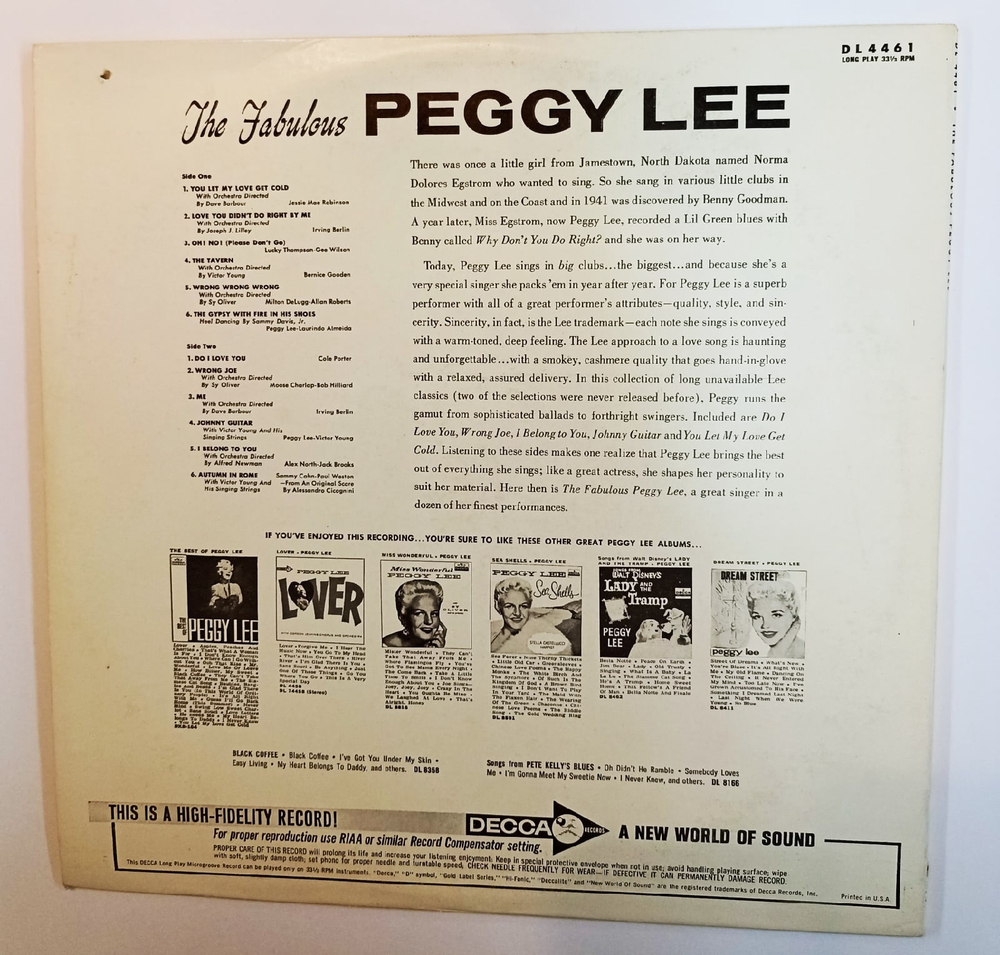 Peggy Lee The Fabulous Peggy Lee (US 1963)