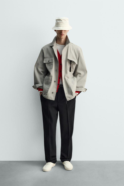 ZARA БРЮКИ STRAIGHT FIT ИЗ СМЕСОВОЙ ШЕРСТИ — LIMITED EDITION, ЧЕРНЫЙ