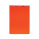 Блокнот А5 (145х205 мм), 80 л., гребень, обложка пластик, клетка, HATBER, "DIAMOND NEON", оранжевый, 80Б5B1гр_02035