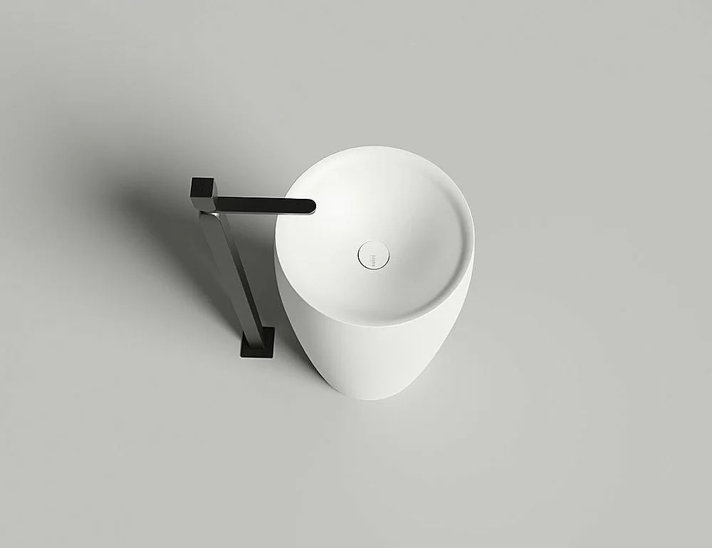 Раковина напольная Salini ALDA 03 130311G 47 из искусственного камня S-Sense, белая глянцевая