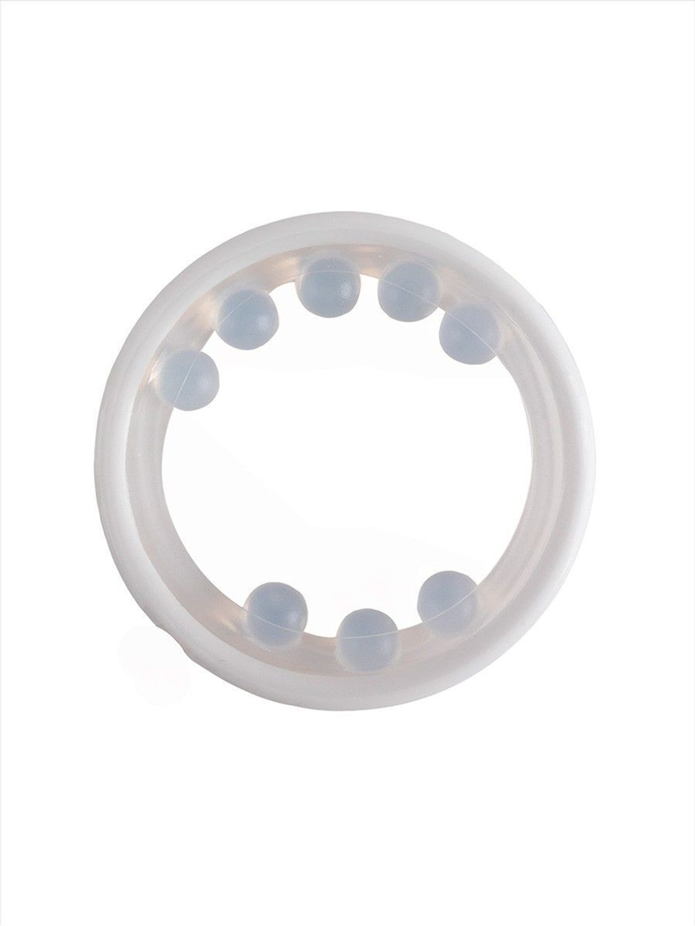 Эрекционное кольцо со стимулирующими шариками сверху и снизу (Цвет: белый)