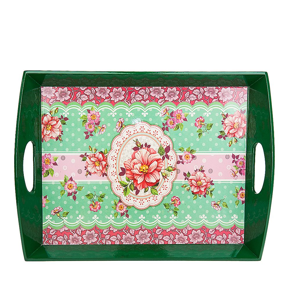 Поднос сервировочный "Цветочные кружева" 42,5*32,5*5,5см. (полимерные материалы)