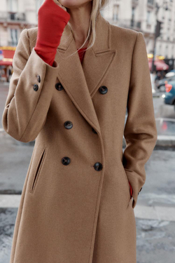 ZARA ПАЛЬТО ДВУБОРТНОЕ С ПОГОНАМИ, РЫЖЕВАТО-КОРИЧНЕВЫЙ