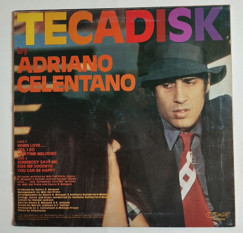 Винтажная виниловая пластинка LP Adriano Celentano Tecadisk (Italy 1977)