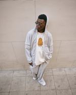 Zip-Up Hoodie Ragged LOGO Melange