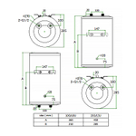 Водонагреватель электрический AZARIO 15 литров, накопительного типа, 1.5 кВт. Вертикальный, метал. корпус (AZW 15 LUX)