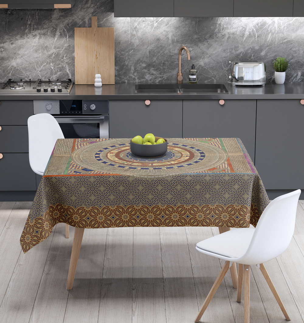 Скатерть "Каталонский атлас", по мотивам титульного листа Каталанского атласа