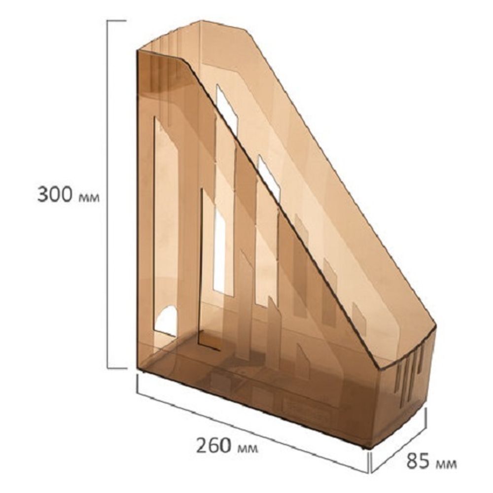 Лоток вертикальный Brauberg 85мм Contract, тонированный коричневый