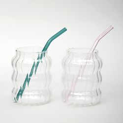 НАБОР СТАКАНОВ ИЗ 2-Х ШТ. СО СТЕКЛ. ТРУБОЧКАМИ 600 МЛ