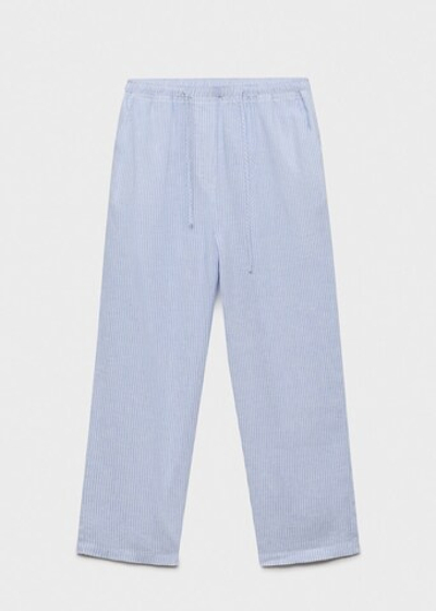 Прямые брюки с хлопком и льном