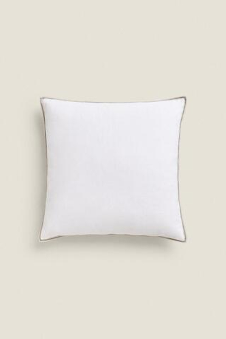 ZARA HOME ЧЕХОЛ ДЛЯ ДЕКОРАТИВНОЙ ПОДУШКИ С КОНТРАСТНОЙ СТРОЧКОЙ, БЕЛЫЙ
