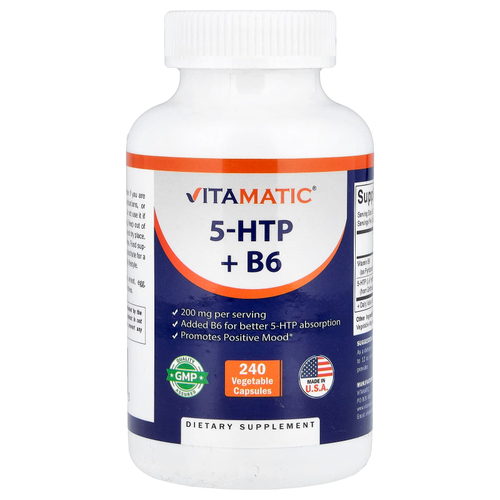 Vitamatic, 5-HTP и витамин B6, 240 растительных капсул