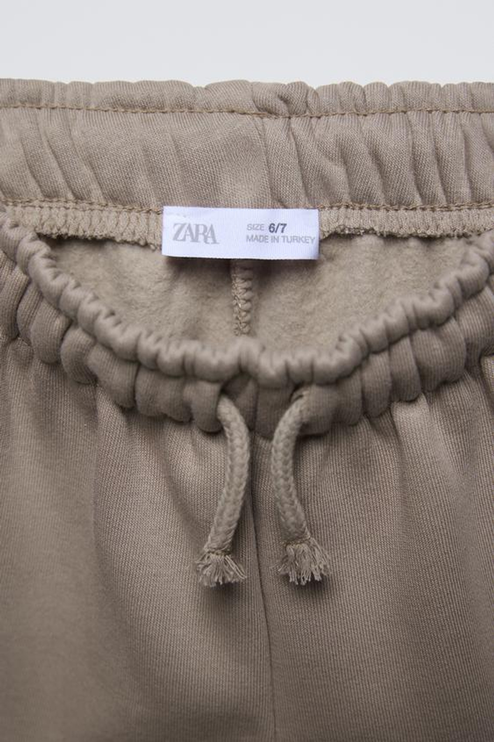 ZARA БРЮКИ WIDE LEG ИЗ МЯГКОЙ ТКАНИ С НАДПИСЬЮ, СЕРО-КОРИЧНЕВЫЙ