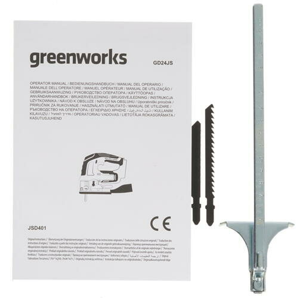 Лобзик аккумуляторный GREENWORKS GD24JS 24В,100мм-дер.,8мм-сталь,б/щ,без АКБ и ЗУ (3601407)
