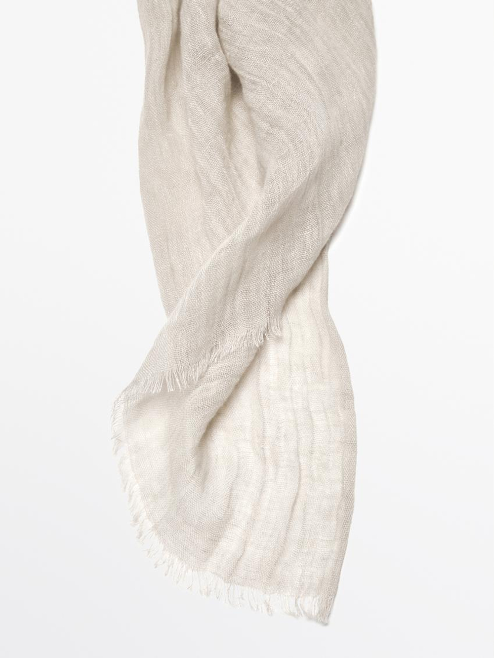 Massimo Dutti Шарф из 100% льна, дымчатый