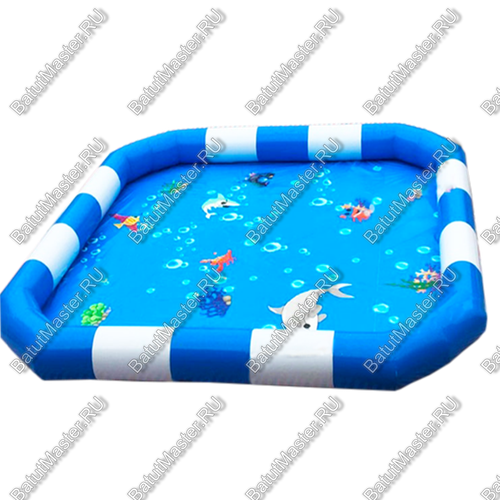 Надувной бассейн «Бело–голубой» 6*6*0,65 м