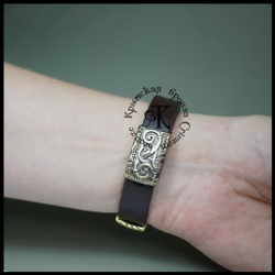 Браслет кожаный "Русь" для женщин , для мужчин