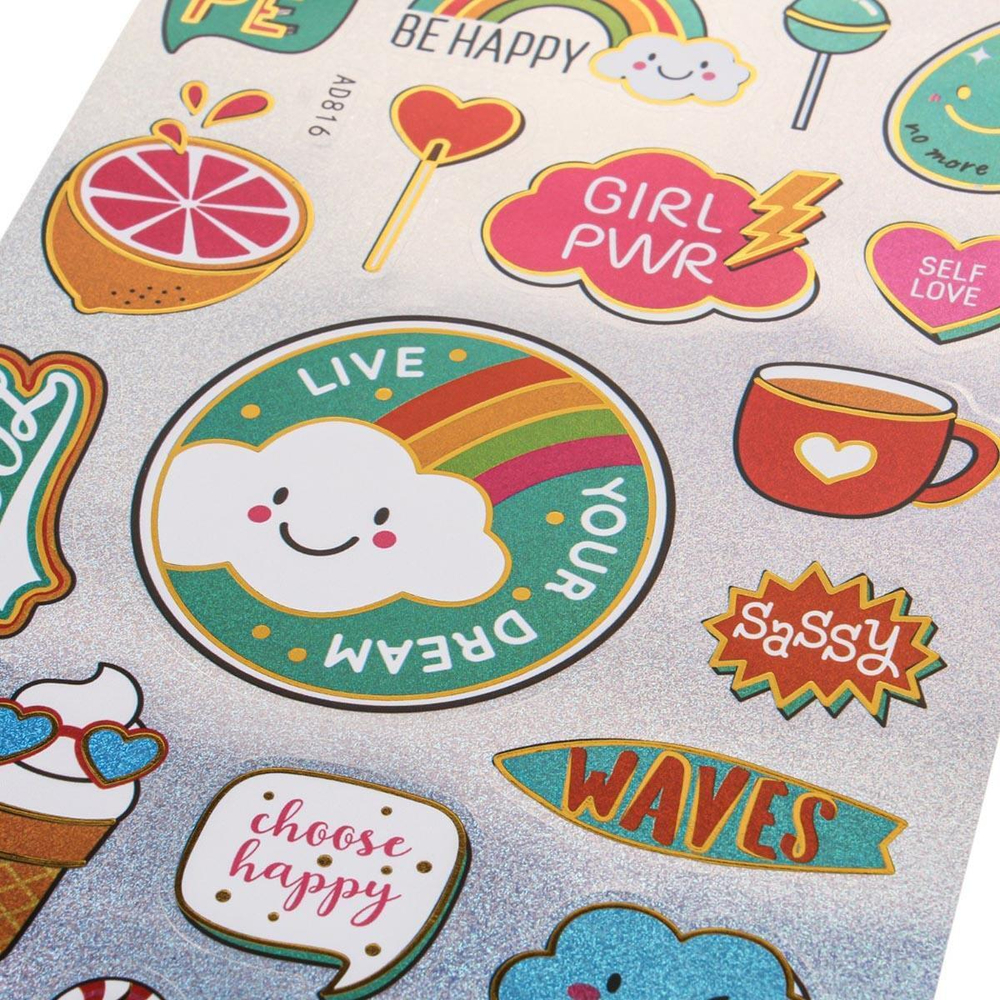 Наклейки с голографическим эффектом "Smile" 30*15см.