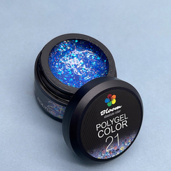 Полигель Bloom 12 гр №21 СИНИЙ С БЛЕСТКАМИ