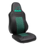Чехлы MAN TGX, TGS с 2021 года c регулировкой ремня безопасности водителя по высоте (экокожа, зеленый)