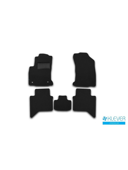 Коврики в салон для TOYOTA Hilux, 2015-2020, 2020-, пикап., 5 шт. (текстиль) KLEVER03489822110KH