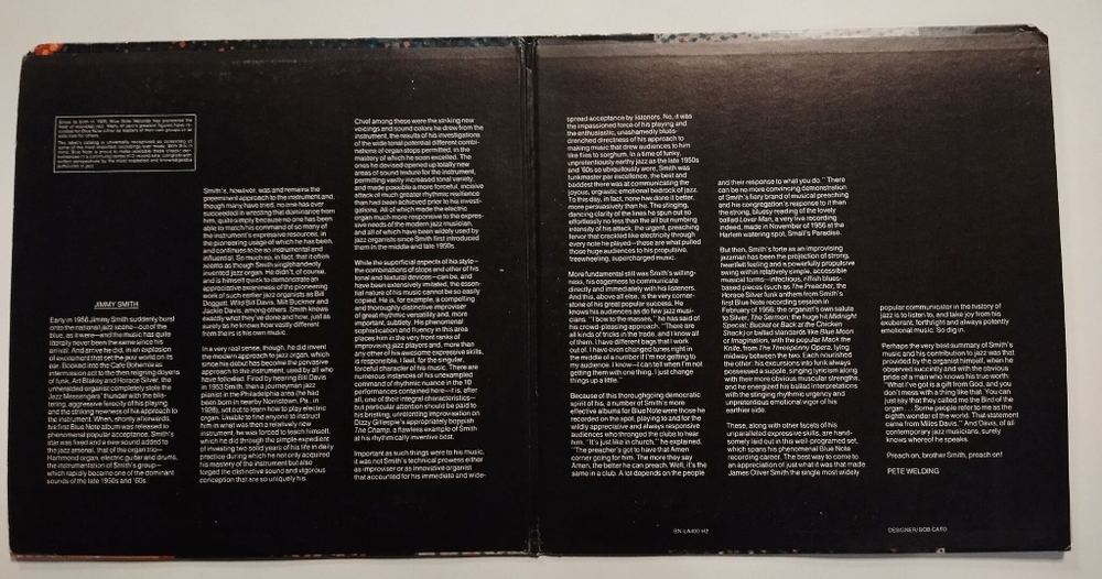 Винтажная виниловая пластинка LP Jimmy Smith 2LP (USA 1975) (Blue Note)