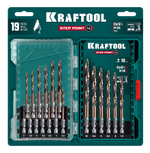 KRAFTOOL STEP POINT, 19 шт, набор сверл по металлу для винтовёртов и шуруповертов IMPACT READY (29653-H19)