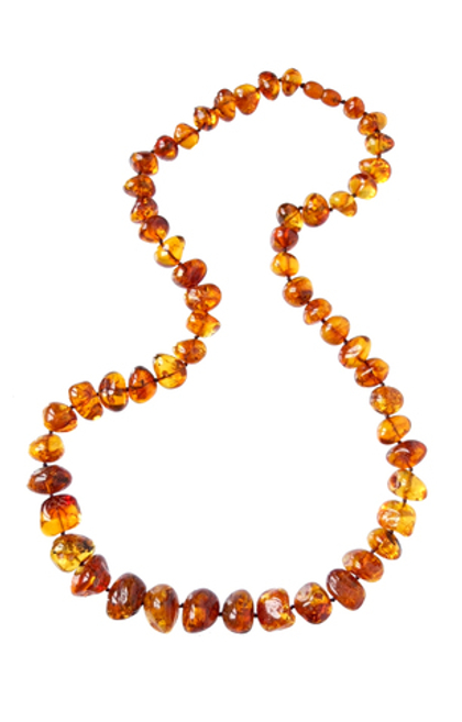 Выразительные бусы из коньячного янтаря 60 см