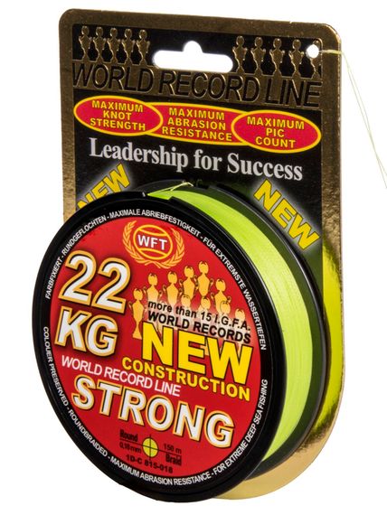 Леска плетёная WFT KG STRONG Chartreuse 150 м, 0,18 мм
