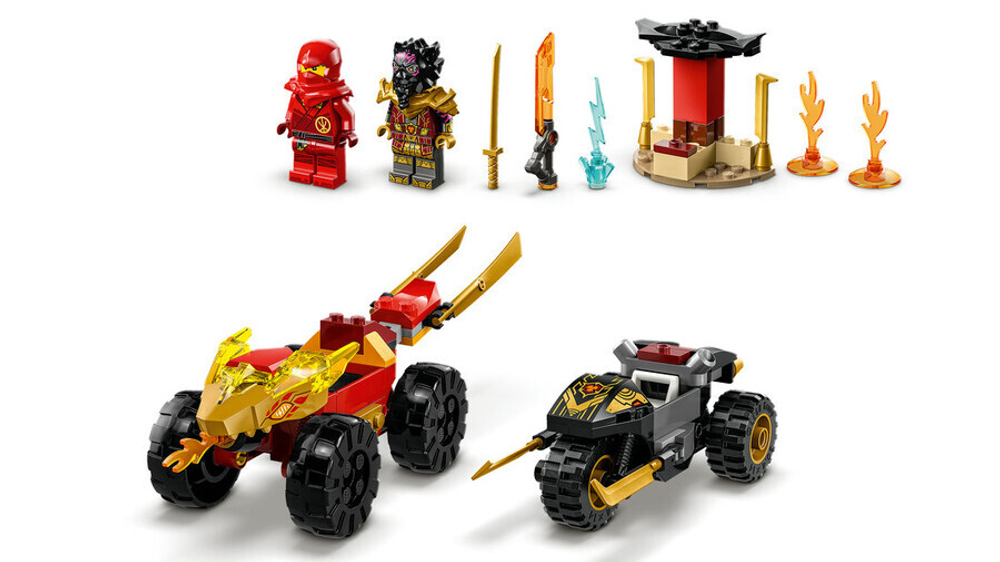Конструктор LEGO Ninjago 71789 Кай и Рас: Битва на машине и мотоцикле