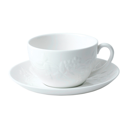 Wedgwood Чашка с блюдцем Белая Земляника 200 мл для чая 40029579