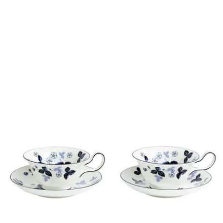 Wedgwood Набор из 2 чайных чашек Wild Strawberry 177 мл с блюдцами Ink Blue EAN 701587481663