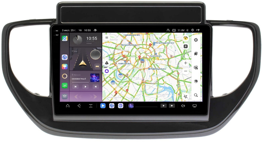 Магнитола для Hyundai Solaris 2 2020-2022 (штатная навигация) - Carmedia OL-9714 QLed+2K, Android 13, TS20, CarPlay, 4G SIM-слот