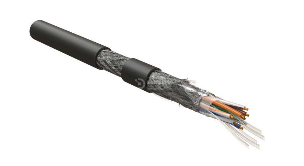 Кабель интерфейсный промышленный Hyperline ISFUTP4-C5E-P26/19-PU-BK