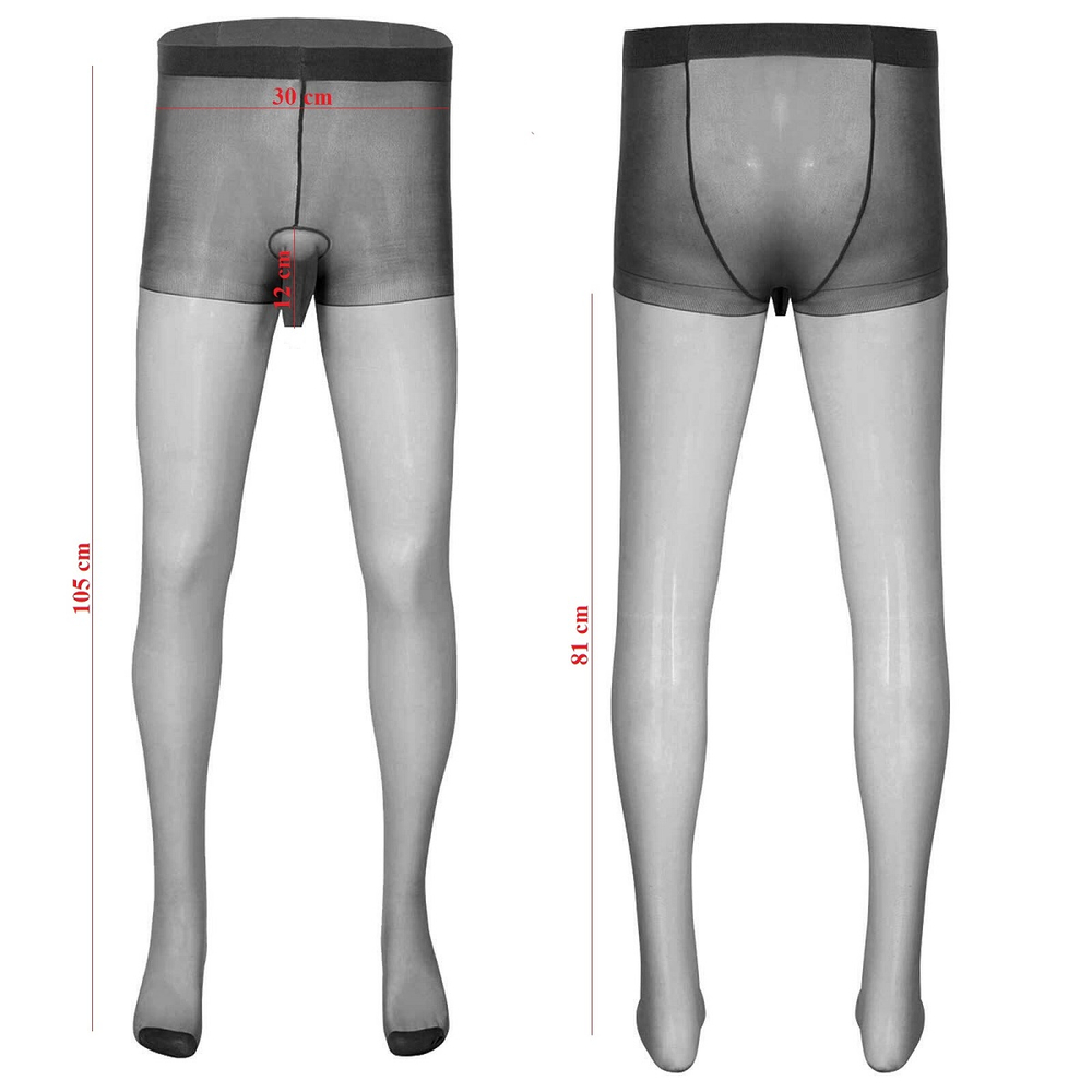 Колготки мужские с открытым рукавом для пениса черные S/M