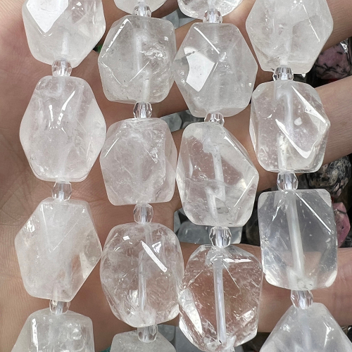 Горный Хрусталь бусины 13х18/22 мм, крупная грань, нитка 38 см