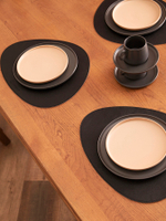 Набор из 4-х двухсторонних сервировочных салфеток drop, 33х41 см, черный/светло-серый