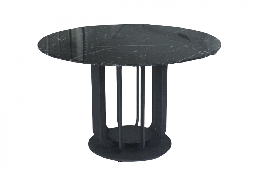 Стол обеденный Сохо, 120х120х75 см, черный мрамор