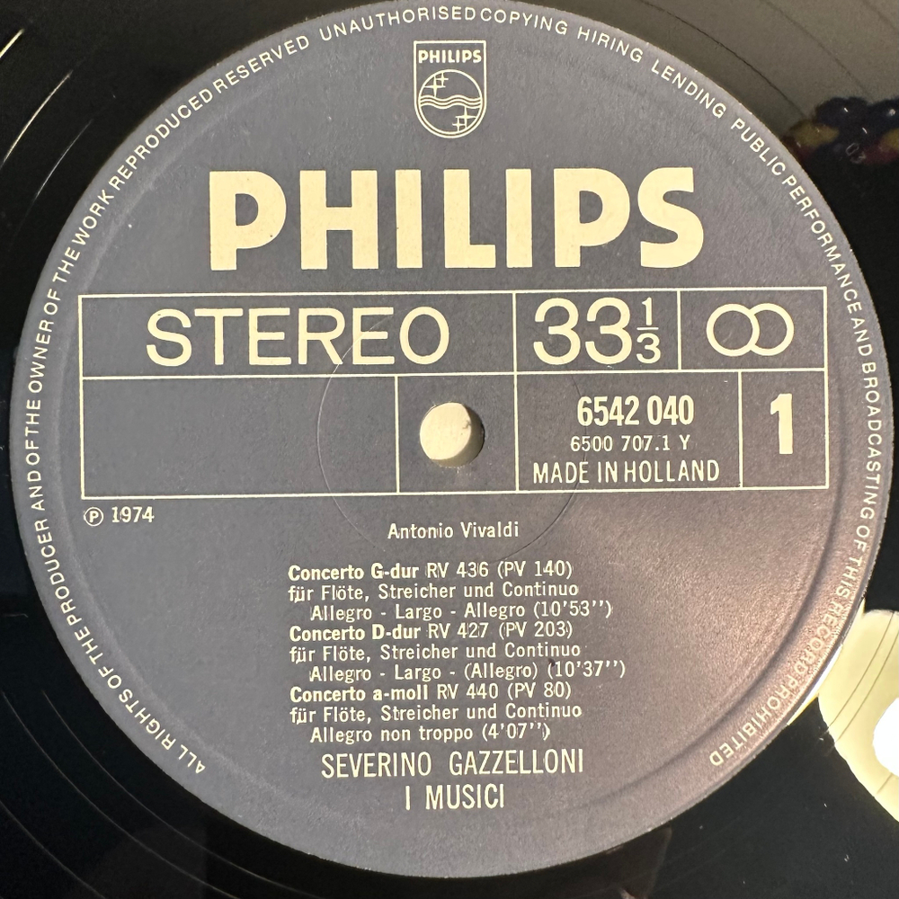 Вивальди - Концерты для флейты, гобоя и фагота 5LP (Голландия 1978г.)