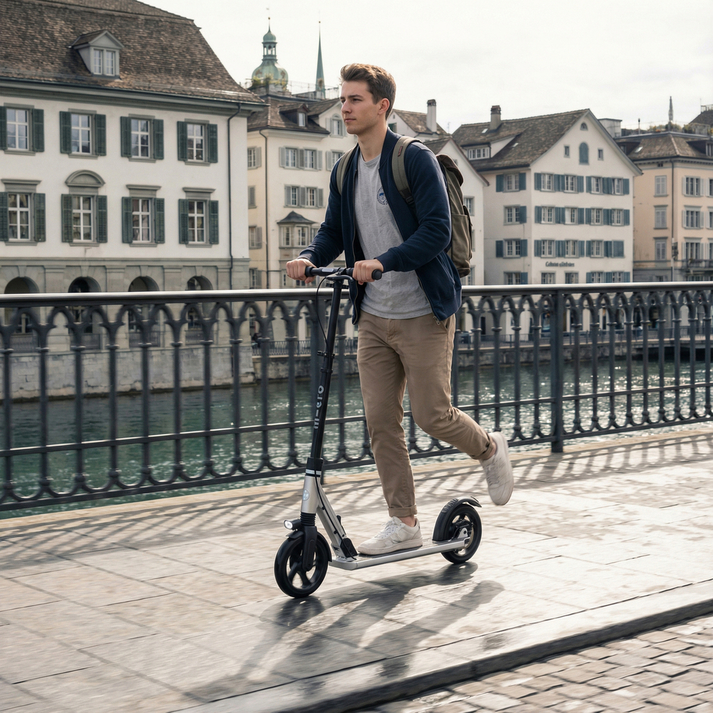 Самокат Micro Suburb Reloaded, серебристый